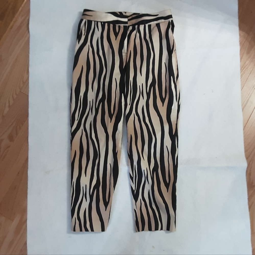 St. John Fancy  Brown & Camel Animal Print Pants EMMA